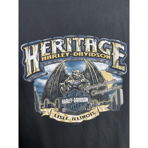 Vintage Harley Davidson Shirt Mens 5XL Black Heritage Gargoyle Graphic Y2k - Picture 6 of 9